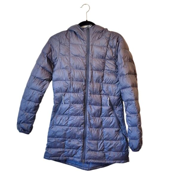 REI Navy Blue Longline Down Insulated Puffer Coat Size XS - Picture 1 of 5